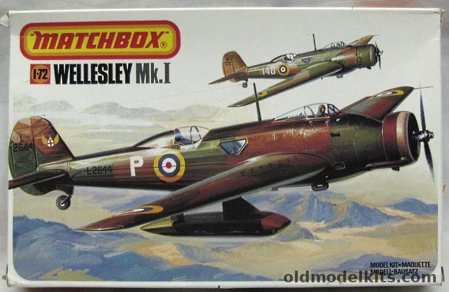 Matchbox 1/72 Vickers Wellesley Mk.I - 14 Sq RAF Amman Transjordan 1938 or Engine Testbed Aircraft for LRDU 1938, PK-123 plastic model kit